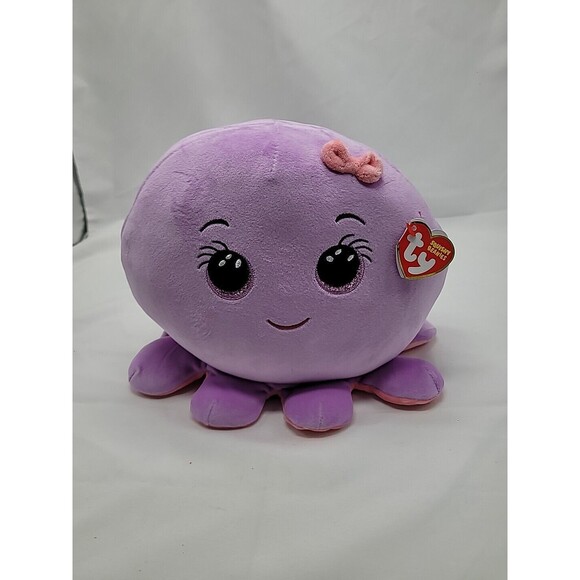 14" Squish-A-Boos OCTAVIA The Octopus Plush Purple Pink Large Stuffed Animal New - Picture 1 of 12